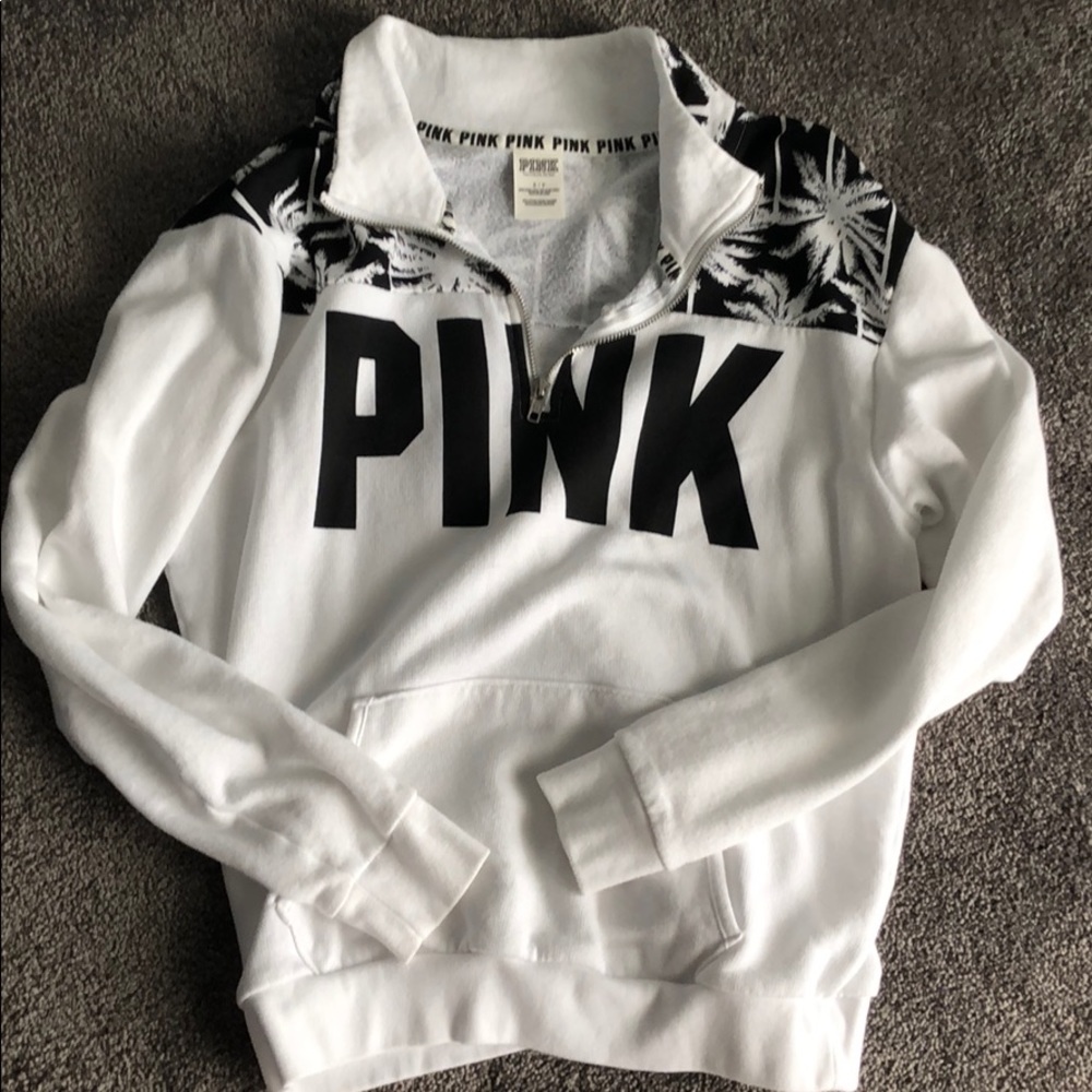 PINK white and black pull over sweatshirt